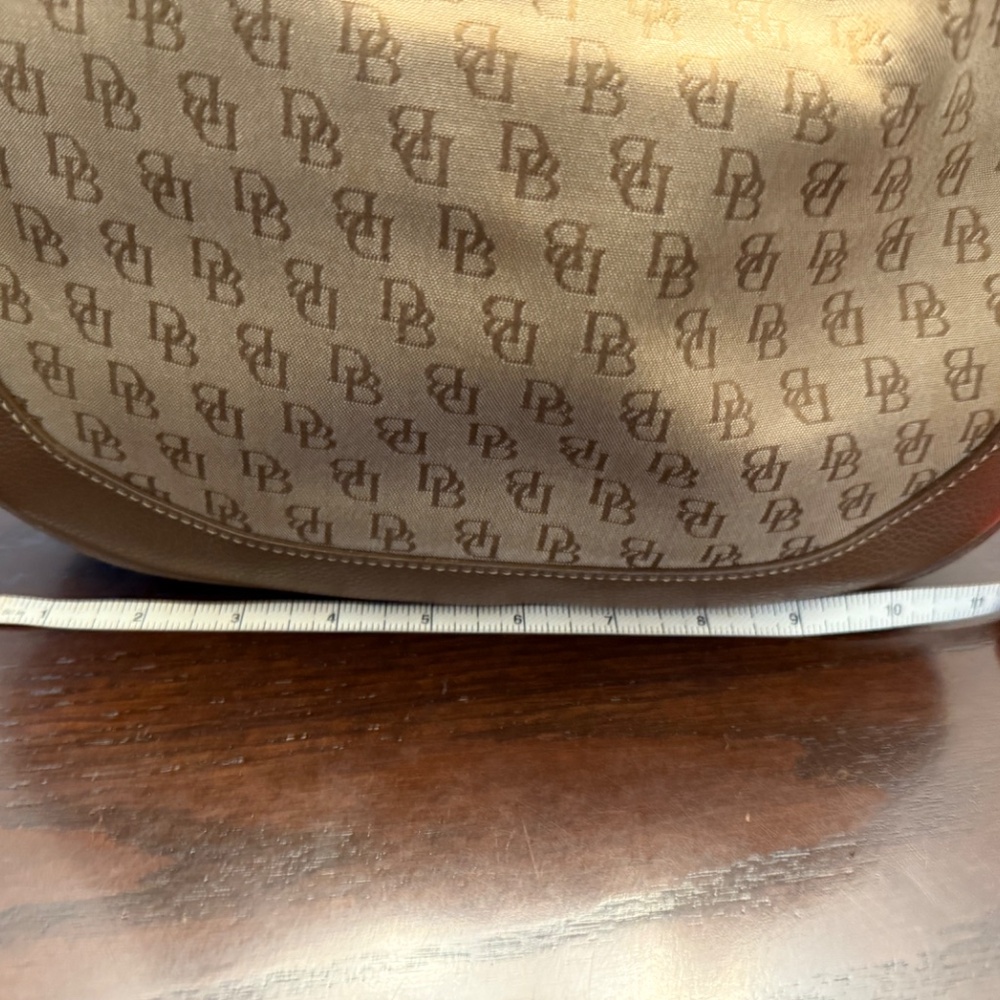 Vintage Dooney & Bourke monogram shoulder Bag brown Leather & DB monogram - Picture 12 of 15